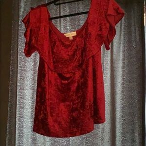 Off the shoulder burgundy velvet top